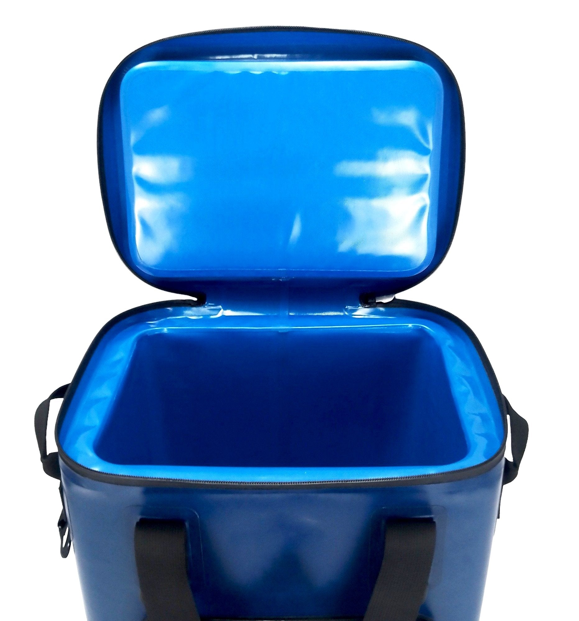 "25-liter insulated backpack cooler in black with multiple pockets for camping and hiking adventures"