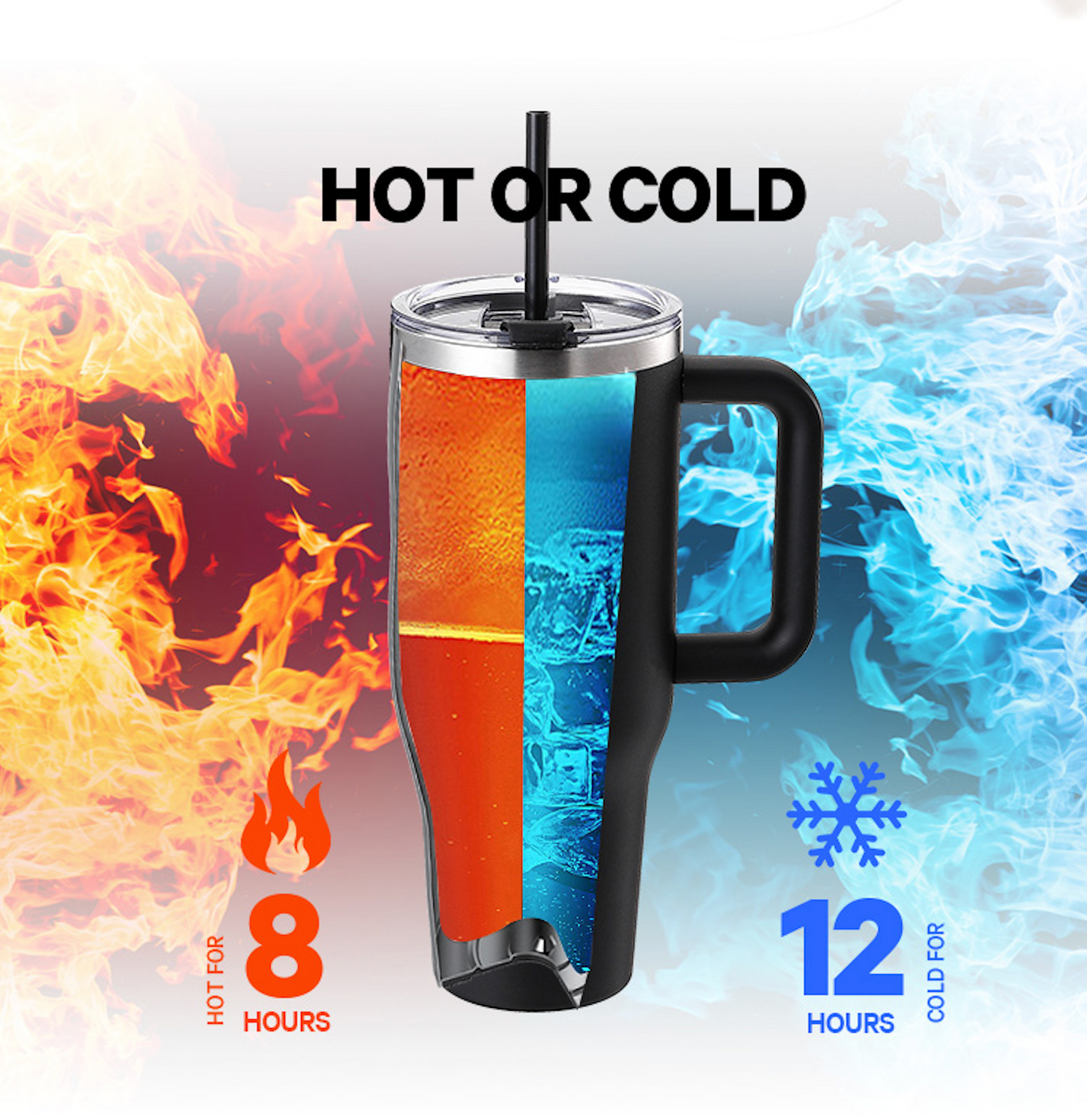 40oz. Tumbler w/ 3-in-1 Lid & Straw